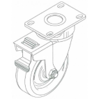 Caster W/Swivel Lock, EMG-32, Mini-32, 5" Wheel PC2075